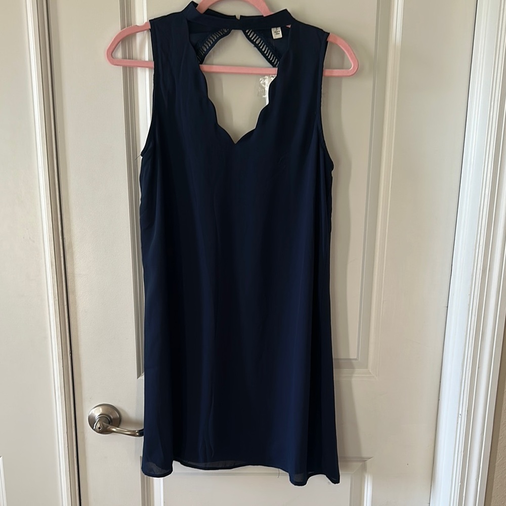 Miami Francesca’s Blue Halter Sheath Mini Dress NWT Small